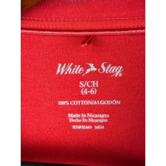 White Stag Red Short Sleeve T-Shirt S (4-6) 100% Cotton Made In Nicaragua - Picture 5 of 5